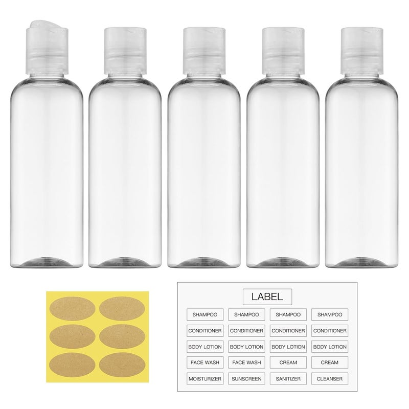 owlyee Travel Bottles for Toiletries 3.4 oz - Travel Size Containers for Shampoo Plastic - Small Empty Lotion Squeeze Bottle for Liquid TSA Approved - Leak Proof Mini Conditioner Refillable Clear 100ml - Image 1